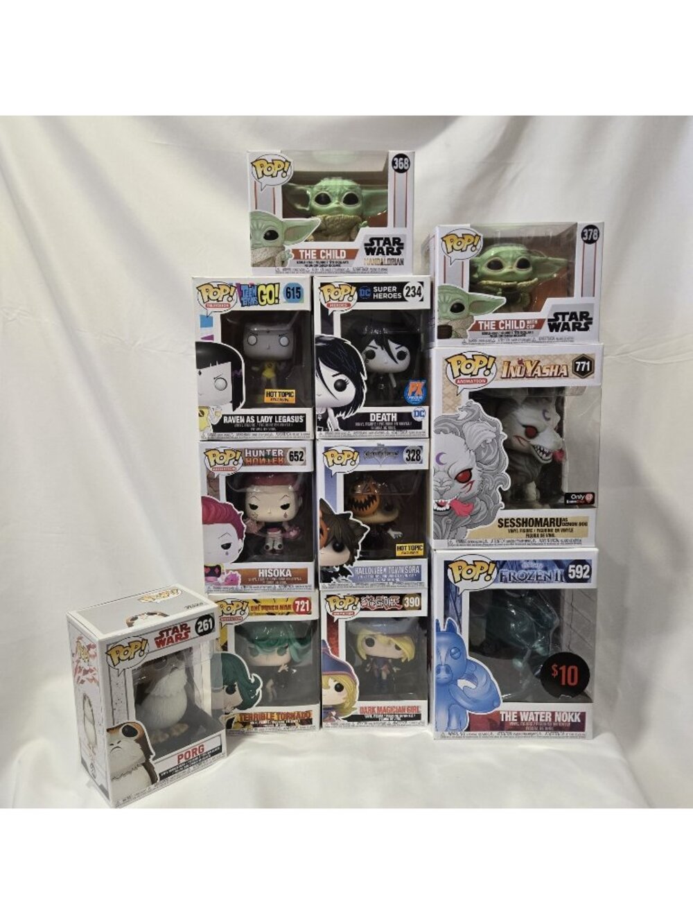 Lot Of 11 Funk Pops Anime Staw Wars Kingdom Hearts DC Yu-Gi-Oh Inuyasha Hunter